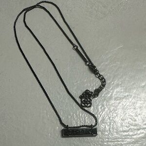 🖤 Kendra Scott Leanor Bar Necklace in Black Drusy / Gunmetal